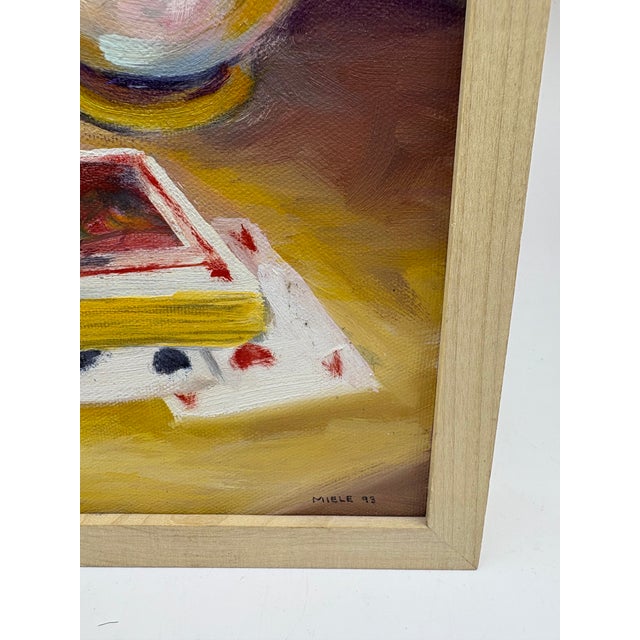 Vintage Still Life Original Painting Framed Signed Miele 93’ For Sale - Image 4 of 9