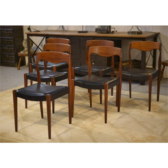 Black Scandinavian Teak Chairs by Niels Otto Moller, Denmark, 1960s, Set of 6 For Sale - Image 8 of 12