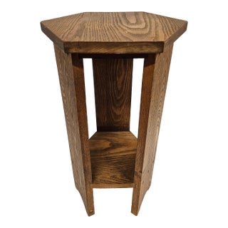 Antique Oak Plant Stand For Sale