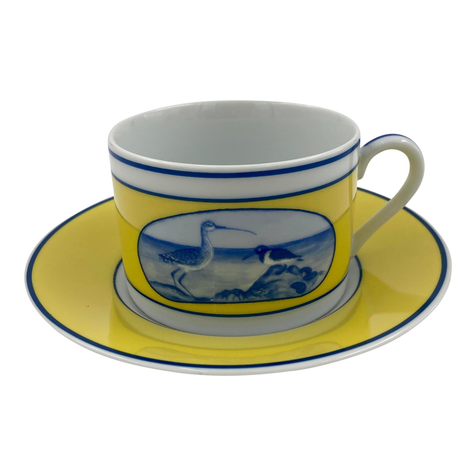 Vintage Lynn Chase Costa Azzurra Flat Cup and Saucer Set 2 Pieces