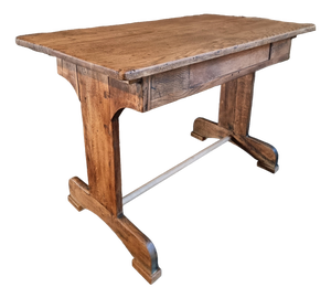 Antique French Oak Farmhouse Trestle Table, Early 1900s
