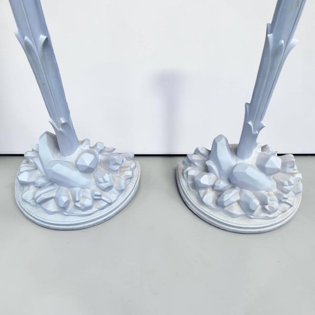 Lavender Serge Roche Style Torchere Palm Floor Lamps - a Pair For Sale - Image 8 of 11