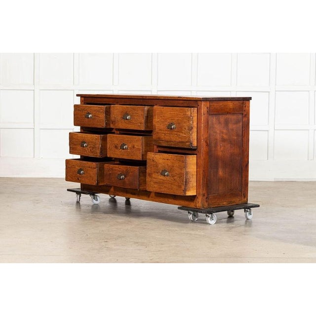 19th Century French Oak and Pine Drapers Counter, 1890 For Sale - Image 16 of 17