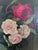 Textile Vintage Original Floral Rose Still Life Oil Painting For Sale - Image 7 of 13