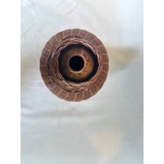 Vintage Wicker Wrapped Gourd Canteen For Sale In Chicago - Image 6 of 7
