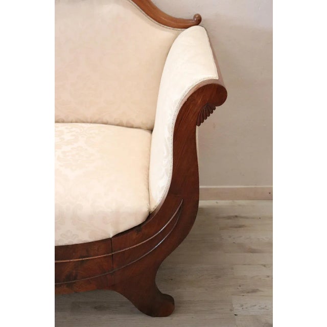 Large Carved Walnut Sofa, 1820s For Sale - Image 3 of 9