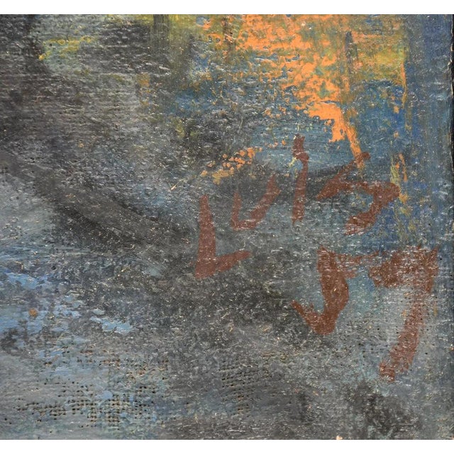 Army Green Large Luis Alvarez Mid-Century Portrait Oil Painting, Newly Framed For Sale - Image 8 of 8