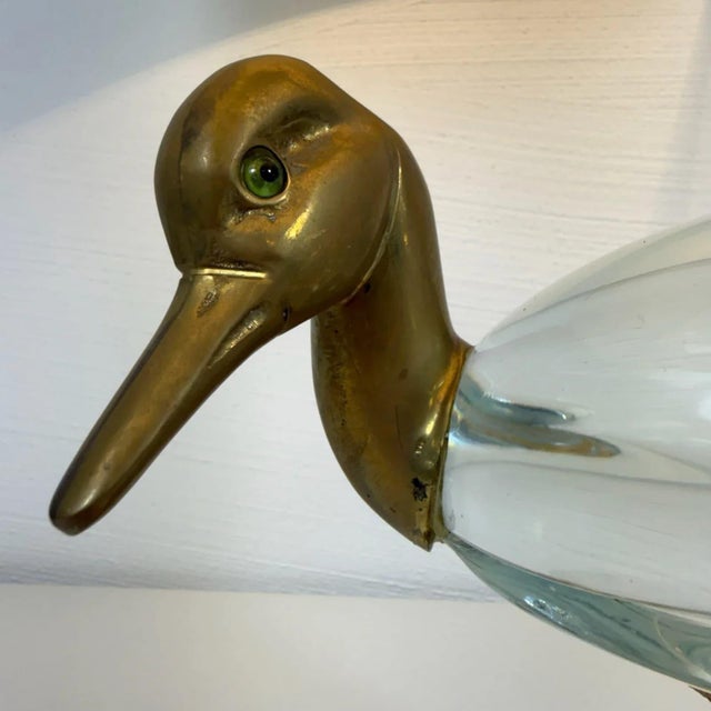 Florence Lamp in Brass with Glass Duck, Italy, 1960s For Sale - Image 10 of 16