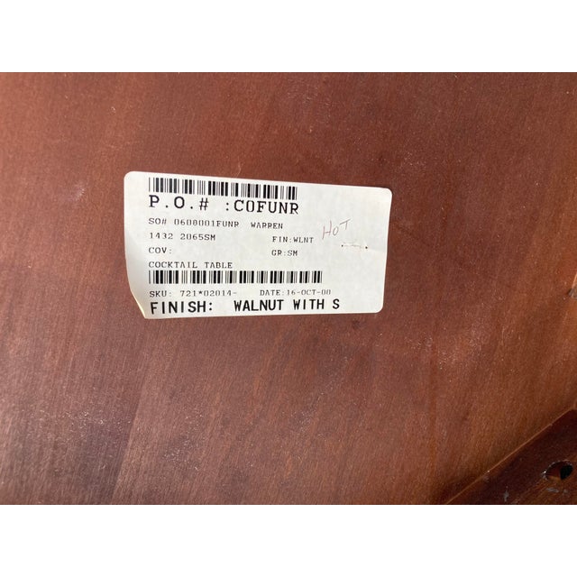 Large Walnut Cocktail Table by Wright Table Company For Sale - Image 12 of 12