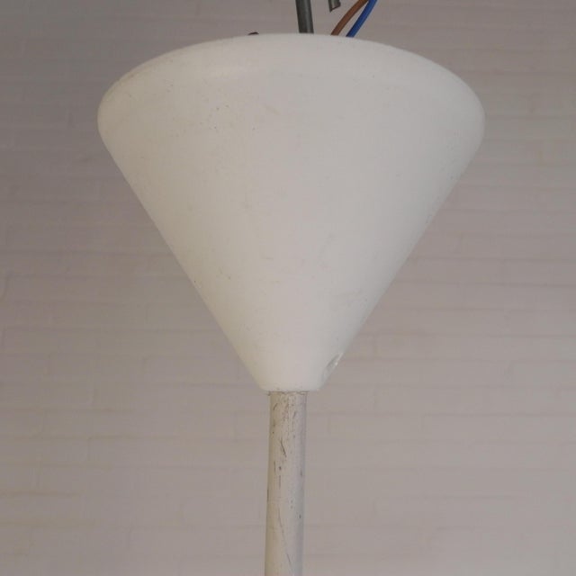 Vintage School Lamp with White Frosted Glass Shade, 1950s For Sale - Image 12 of 14