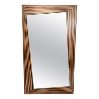 Sculptural Wooden Mirror by Tobia Scarpa for Maxalto, Italy, 1970s For Sale