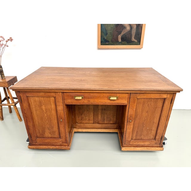 Double-Sided Oak Shop Counter, 1890s For Sale - Image 15 of 18