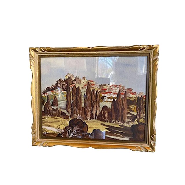 French Antique French Watercolor For Sale - Image 3 of 6