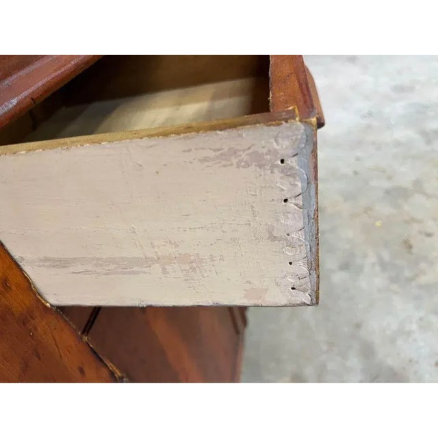 Early 19th Century Antique Primitive American Solid Cherry Wood Hutch For Sale - Image 4 of 13