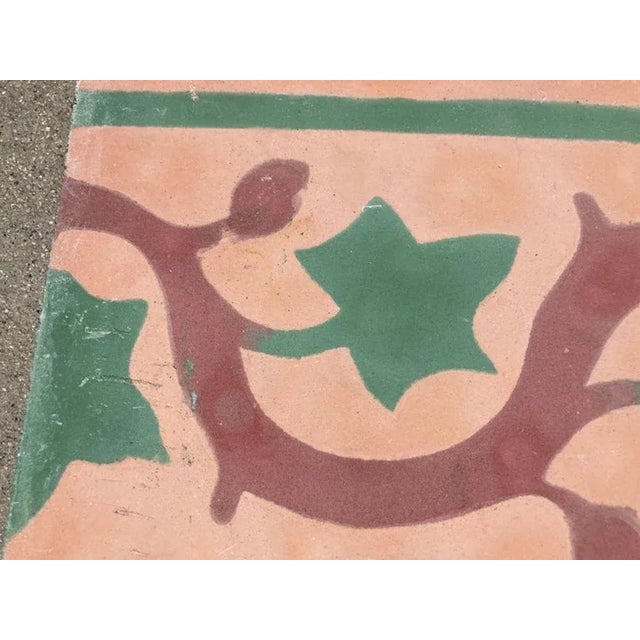 Moroccan Encaustic Cement Vintage Tile Sample For Sale In Palm Springs - Image 6 of 13