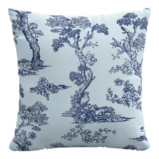 Red from Scalamandre crafted by Cloth & Company 20" Decorative Pillow, Blue Toile For Sale