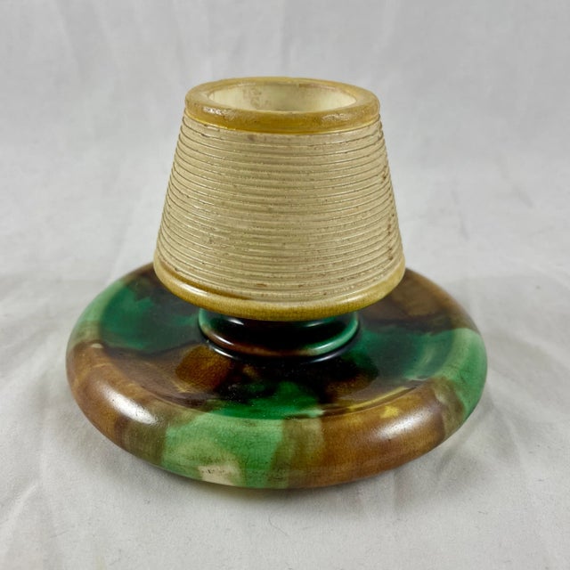 Wedgwood Majolica Green & Brown Tortoiseshell Glazed Match Striker For Sale In Philadelphia - Image 6 of 6