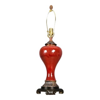 Bombay Company Oxblood Red Porcelain Table Lamp For Sale