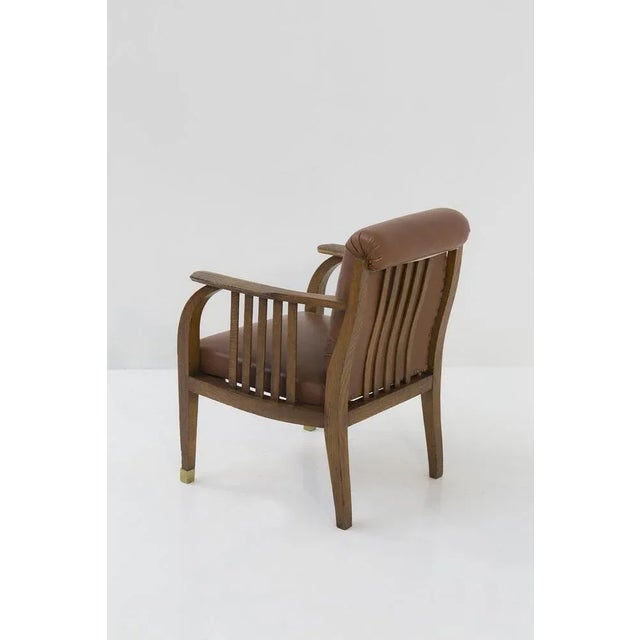 Vintage Leather Armchair attributed to Jocob & Josef Kohn, 1920s For Sale - Image 11 of 12