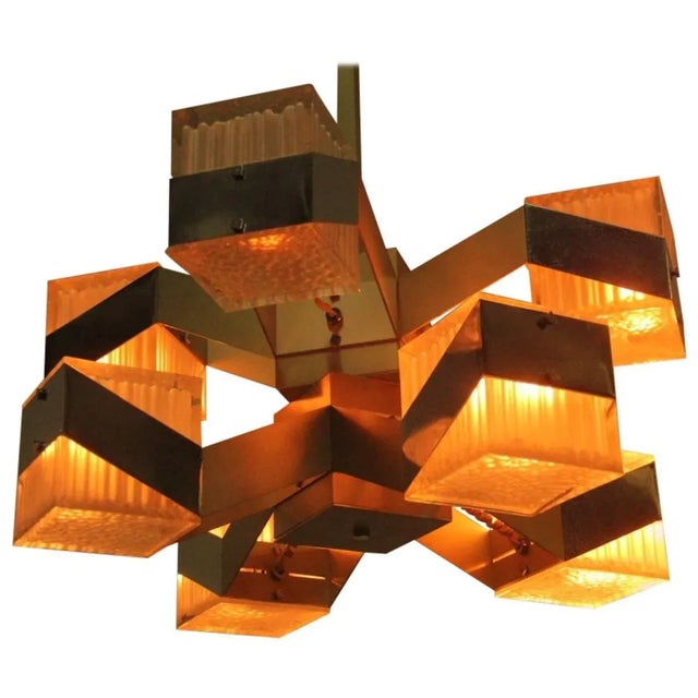 Cubic Modernist Chandelier, 1970s For Sale - Image 11 of 11