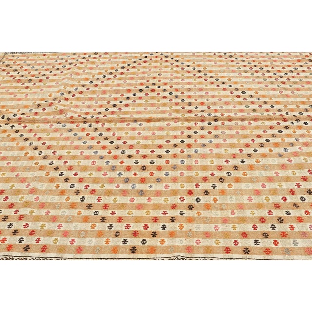 Mid 20th Century Decorative Vintage Turkish Kilim Rug For Sale - Image 4 of 7
