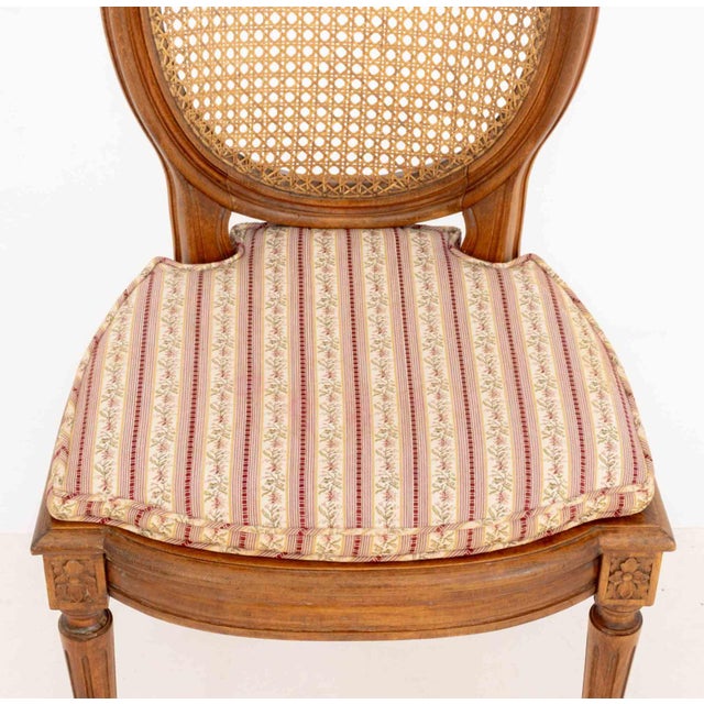 Set of Six Louis XVI Style Cane-Paneled Walnut Dining Chairs For Sale - Image 13 of 13