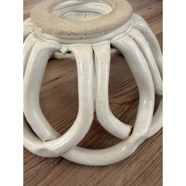 Ceramic Vintage Ceramic Woven Lattice Basket Bowl For Sale - Image 7 of 13