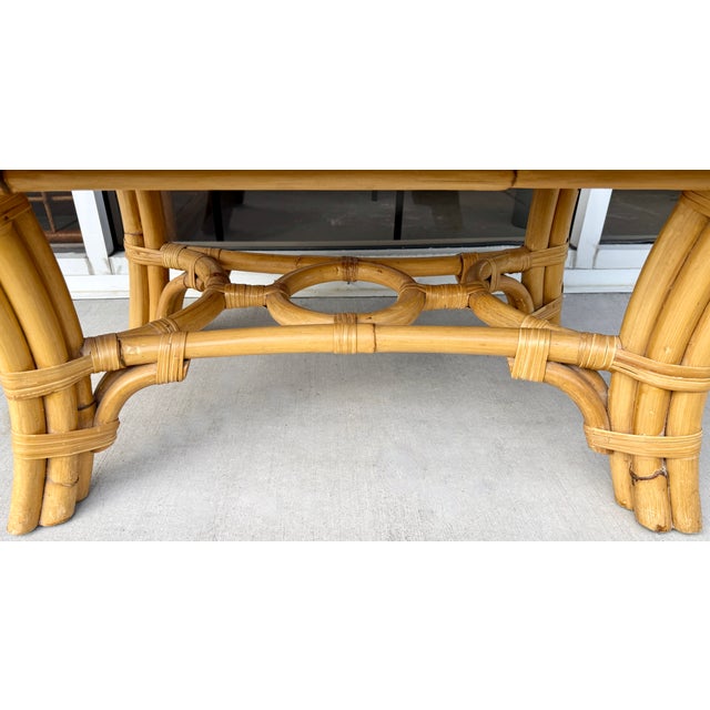 Island Style Bamboo & Rattan Coffee Table From 70's For Sale In Miami - Image 6 of 6