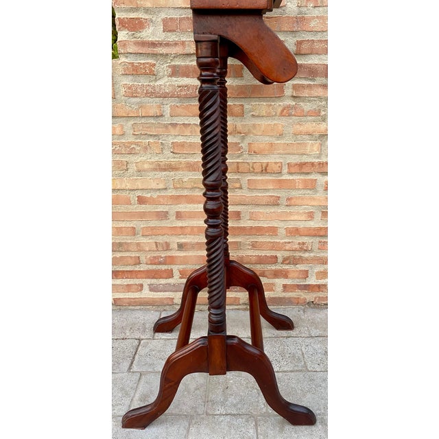 Wood Spanish Baroque Revival Walnut Gentleman’s Valet Stand with Drawers, 1920s For Sale - Image 7 of 18