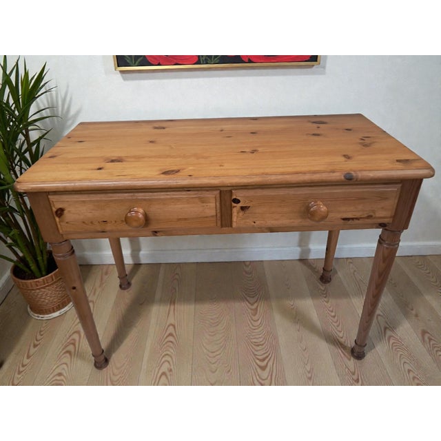 Wood Vintage Pine Hall Console Table, 1980 For Sale - Image 7 of 18