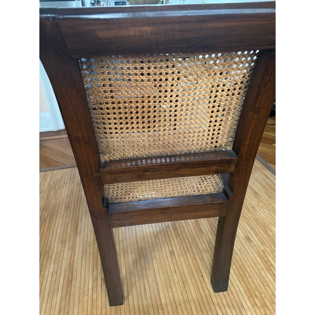 1990s Anglo-Indian Teak and Rattan Arm Chair For Sale In New York - Image 6 of 7