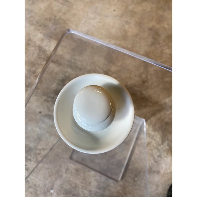 White Early 20th Century English Porcelain Push Button Inkwell For Sale - Image 8 of 11