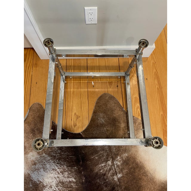 Brass Late 20th Century Maison Jansen Chrome and Brass Double Tier Side Table For Sale - Image 8 of 13