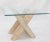 Mid-Century Modern Tessellated Stone Rounded X-Shape Base Side Occasional Square Glass Top Table For Sale - Image 3 of 13