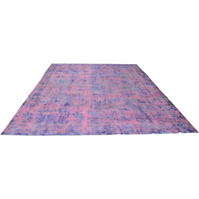 Vintage hand knotted rug organic wool with natural colors and fine weave.