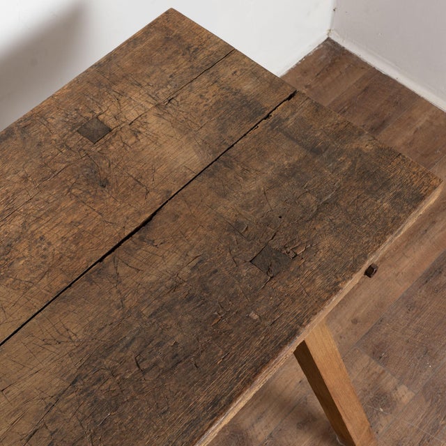 Wood 19th Century Rustic Peg Leg Console Table For Sale - Image 7 of 18