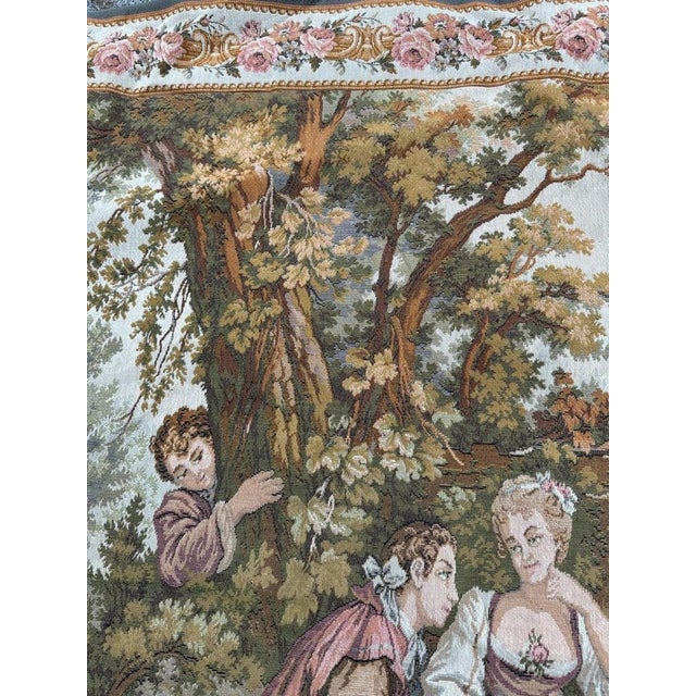 Gray Vintage French Aubusson Style Jacquard Tapestry, 1950s For Sale - Image 8 of 18