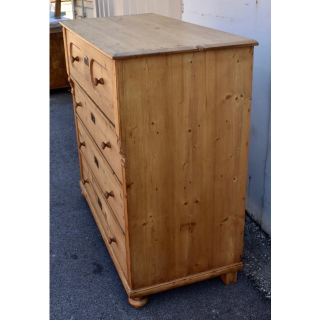 Wood Pine Chest of Four Drawers, Circa 1890 For Sale - Image 7 of 12