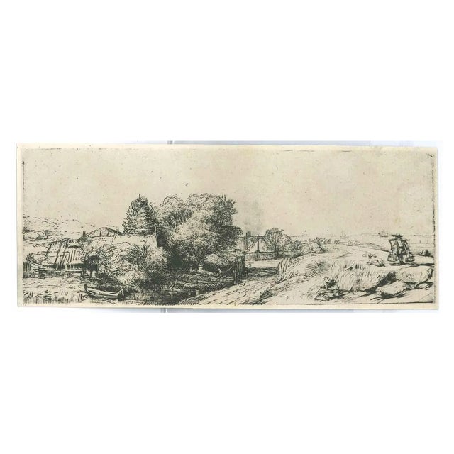 Charles Amand Durand after Rembrandt, Landscape with A Milkman, 19th Century, Engraving For Sale
