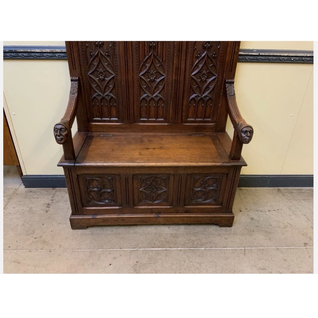 Antique Neo-Gothic Sensational Chest Bench, 1880 For Sale - Image 13 of 14
