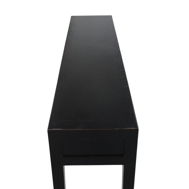 Vintage Elm 48" Long 4-Drawer Console Table For Sale - Image 9 of 9