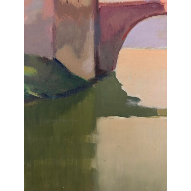 Trevisan, Paysage italien avec pont, Oil on Wood, Framed For Sale - Image 5 of 11