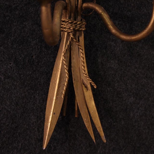 1960s French Gilded Iron Wall Lights, 1960, Set of 2 For Sale - Image 5 of 13