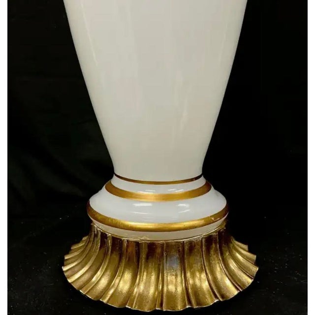 White Opaline Glass Table Lamp For Sale In Tampa - Image 6 of 8