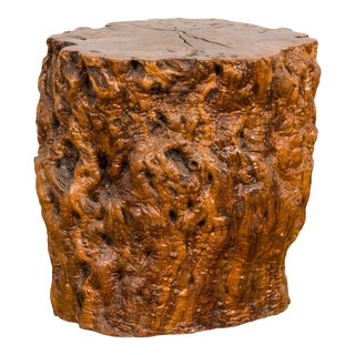 Early 20th Century Indonesian Natural Edge Root Drinks Table or Stool with Rustic Character For Sale