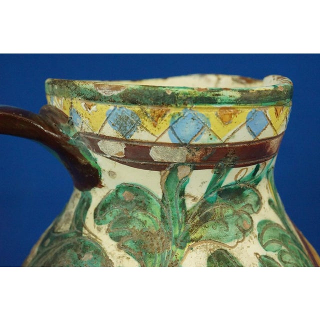 20th Century Majolica Ceramic Jug Vase with Robin, Scratched Decoration by Zulimo Aretini, Italy, 1920s For Sale - Image 18 of 18