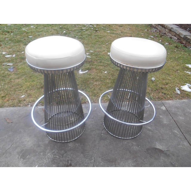 Vintage MidCentury Modern Warren Platner Knoll Style Chrome Wire Bar Stools a Pair Chairish