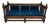 Antique Jacobean Revival Blue Velvet Upholstered Oak Hall Settee Daybed Bench For Sale