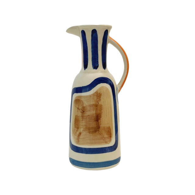Ceramic Vista Hand Painted Pitcher For Sale - Image 7 of 11