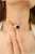 Signet Ring With Blue Sapphire East-West Gypsy Set Gemstone Size 6 For Sale - Image 6 of 12